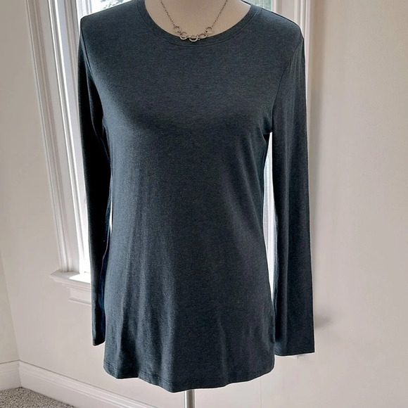 Tommy John Lg Sleeve Heather Blue Tee, NWOT, Medium, Cotton/Modal/Spandex Blend - Picture 1 of 6